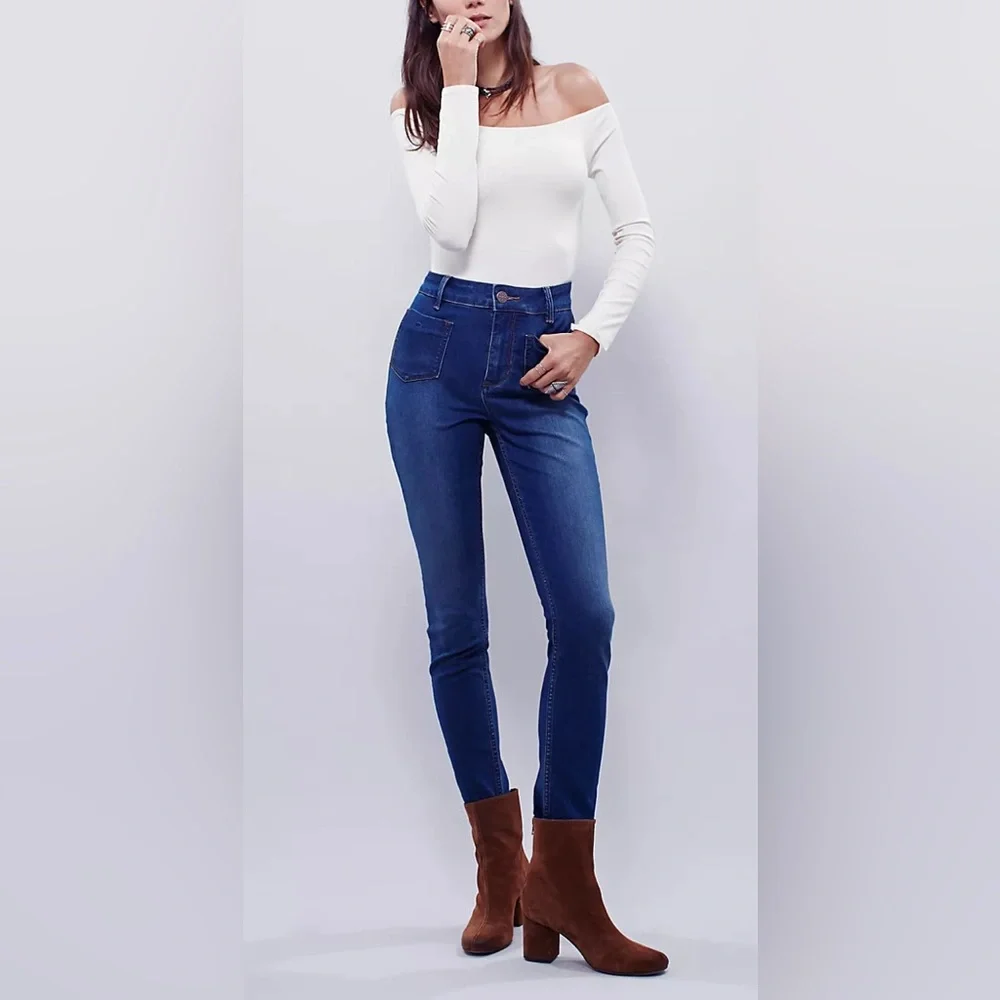 Free People Jeans 30 Beverly High Rise Skinny Women's Patch Pockets